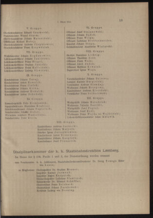 Verordnungs- und Anzeige-Blatt der k.k. General-Direction der österr. Staatsbahnen 19130104 Seite: 19