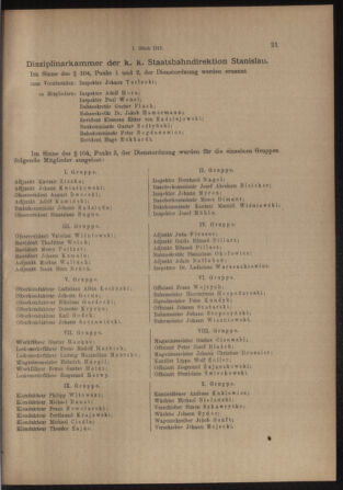 Verordnungs- und Anzeige-Blatt der k.k. General-Direction der österr. Staatsbahnen 19130104 Seite: 21