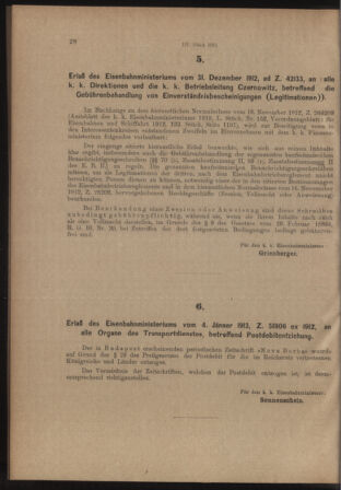 Verordnungs- und Anzeige-Blatt der k.k. General-Direction der österr. Staatsbahnen 19130111 Seite: 2