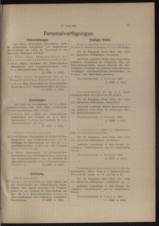 Verordnungs- und Anzeige-Blatt der k.k. General-Direction der österr. Staatsbahnen 19130118 Seite: 11