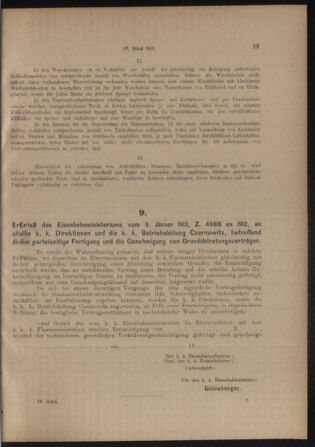 Verordnungs- und Anzeige-Blatt der k.k. General-Direction der österr. Staatsbahnen 19130118 Seite: 9