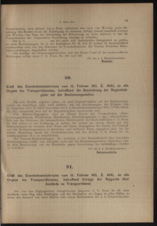 Verordnungs- und Anzeige-Blatt der k.k. General-Direction der österr. Staatsbahnen 19130222 Seite: 3