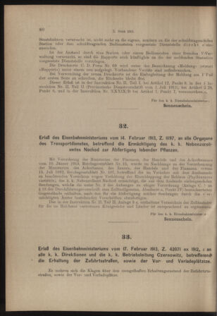 Verordnungs- und Anzeige-Blatt der k.k. General-Direction der österr. Staatsbahnen 19130222 Seite: 4