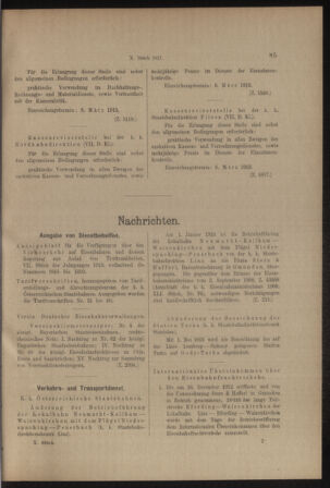 Verordnungs- und Anzeige-Blatt der k.k. General-Direction der österr. Staatsbahnen 19130222 Seite: 9