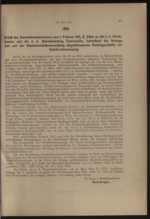 Verordnungs- und Anzeige-Blatt der k.k. General-Direction der österr. Staatsbahnen 19130301 Seite: 3