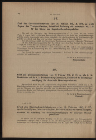 Verordnungs- und Anzeige-Blatt der k.k. General-Direction der österr. Staatsbahnen 19130301 Seite: 4