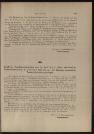 Verordnungs- und Anzeige-Blatt der k.k. General-Direction der österr. Staatsbahnen 19130426 Seite: 5