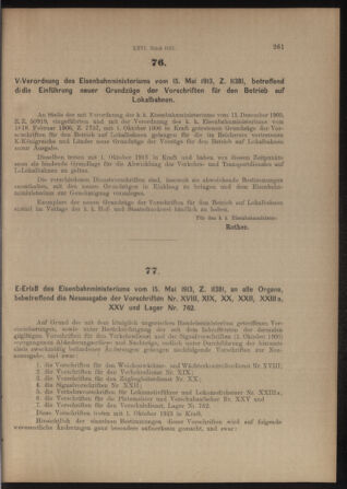 Verordnungs- und Anzeige-Blatt der k.k. General-Direction der österr. Staatsbahnen 19130524 Seite: 5