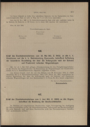 Verordnungs- und Anzeige-Blatt der k.k. General-Direction der österr. Staatsbahnen 19130607 Seite: 3