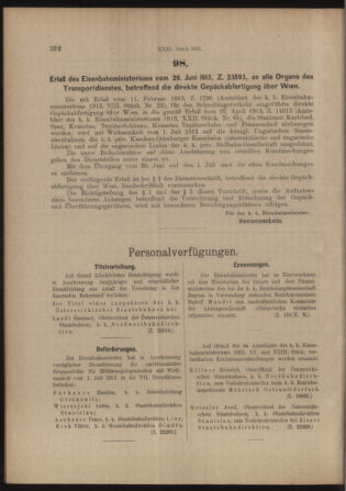 Verordnungs- und Anzeige-Blatt der k.k. General-Direction der österr. Staatsbahnen 19130628 Seite: 6