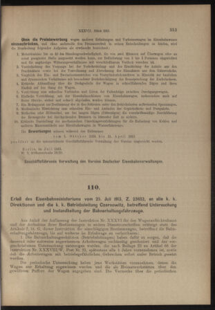 Verordnungs- und Anzeige-Blatt der k.k. General-Direction der österr. Staatsbahnen 19130802 Seite: 3