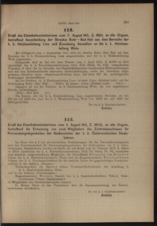 Verordnungs- und Anzeige-Blatt der k.k. General-Direction der österr. Staatsbahnen 19130816 Seite: 5