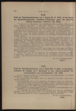 Verordnungs- und Anzeige-Blatt der k.k. General-Direction der österr. Staatsbahnen 19130816 Seite: 6