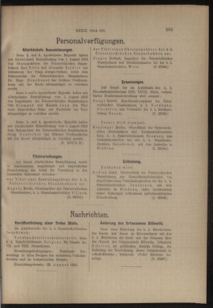 Verordnungs- und Anzeige-Blatt der k.k. General-Direction der österr. Staatsbahnen 19130816 Seite: 7