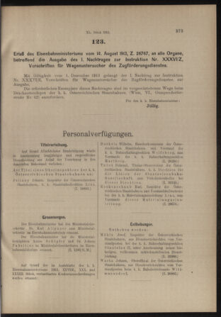 Verordnungs- und Anzeige-Blatt der k.k. General-Direction der österr. Staatsbahnen 19130823 Seite: 7