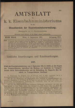 Verordnungs- und Anzeige-Blatt der k.k. General-Direction der österr. Staatsbahnen 19130906 Seite: 25