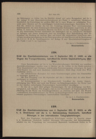 Verordnungs- und Anzeige-Blatt der k.k. General-Direction der österr. Staatsbahnen 19130920 Seite: 6