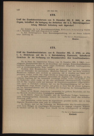 Verordnungs- und Anzeige-Blatt der k.k. General-Direction der österr. Staatsbahnen 19131224 Seite: 2