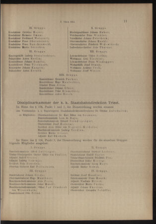 Verordnungs- und Anzeige-Blatt der k.k. General-Direction der österr. Staatsbahnen 19140102 Seite: 11