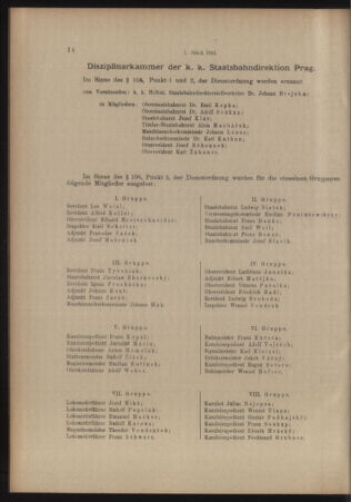 Verordnungs- und Anzeige-Blatt der k.k. General-Direction der österr. Staatsbahnen 19140102 Seite: 14