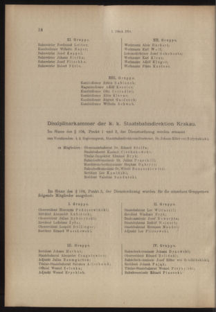 Verordnungs- und Anzeige-Blatt der k.k. General-Direction der österr. Staatsbahnen 19140102 Seite: 18