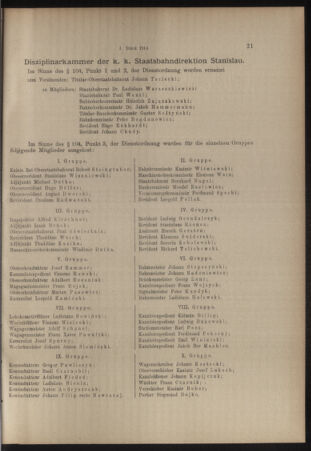 Verordnungs- und Anzeige-Blatt der k.k. General-Direction der österr. Staatsbahnen 19140102 Seite: 21