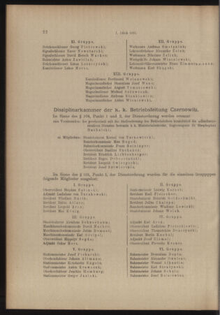 Verordnungs- und Anzeige-Blatt der k.k. General-Direction der österr. Staatsbahnen 19140102 Seite: 22