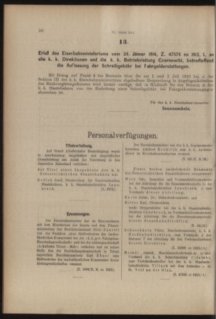 Verordnungs- und Anzeige-Blatt der k.k. General-Direction der österr. Staatsbahnen 19140131 Seite: 4