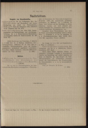 Verordnungs- und Anzeige-Blatt der k.k. General-Direction der österr. Staatsbahnen 19140207 Seite: 15