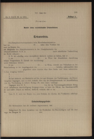 Verordnungs- und Anzeige-Blatt der k.k. General-Direction der österr. Staatsbahnen 19140214 Seite: 27