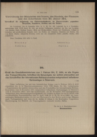 Verordnungs- und Anzeige-Blatt der k.k. General-Direction der österr. Staatsbahnen 19140214 Seite: 53