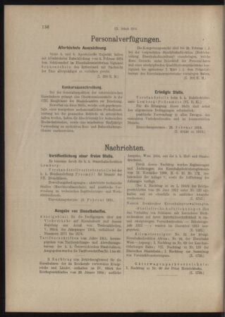 Verordnungs- und Anzeige-Blatt der k.k. General-Direction der österr. Staatsbahnen 19140214 Seite: 56