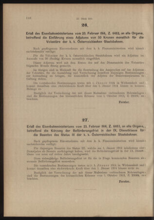 Verordnungs- und Anzeige-Blatt der k.k. General-Direction der österr. Staatsbahnen 19140226 Seite: 2