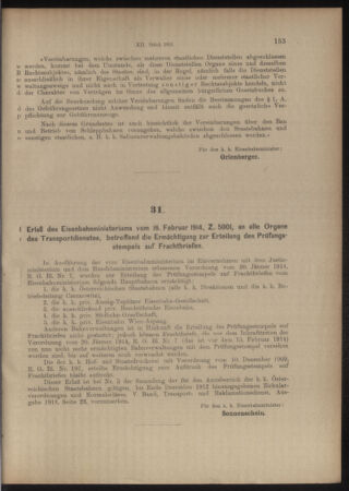 Verordnungs- und Anzeige-Blatt der k.k. General-Direction der österr. Staatsbahnen 19140228 Seite: 3