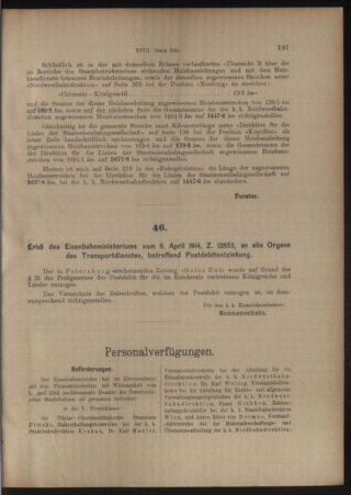 Verordnungs- und Anzeige-Blatt der k.k. General-Direction der österr. Staatsbahnen 19140411 Seite: 5