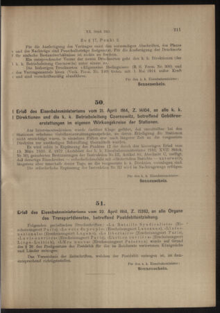 Verordnungs- und Anzeige-Blatt der k.k. General-Direction der österr. Staatsbahnen 19140425 Seite: 5