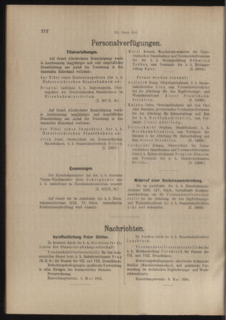 Verordnungs- und Anzeige-Blatt der k.k. General-Direction der österr. Staatsbahnen 19140425 Seite: 6