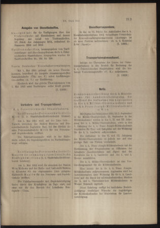 Verordnungs- und Anzeige-Blatt der k.k. General-Direction der österr. Staatsbahnen 19140425 Seite: 7