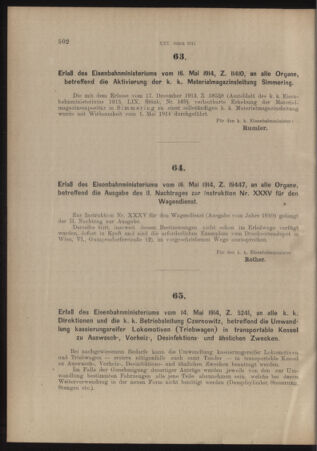 Verordnungs- und Anzeige-Blatt der k.k. General-Direction der österr. Staatsbahnen 19140523 Seite: 2