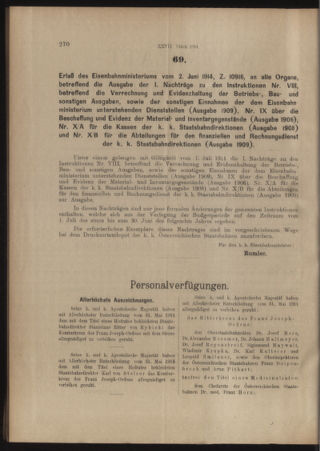 Verordnungs- und Anzeige-Blatt der k.k. General-Direction der österr. Staatsbahnen 19140606 Seite: 2