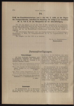 Verordnungs- und Anzeige-Blatt der k.k. General-Direction der österr. Staatsbahnen 19140613 Seite: 2