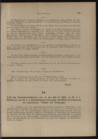 Verordnungs- und Anzeige-Blatt der k.k. General-Direction der österr. Staatsbahnen 19140620 Seite: 5