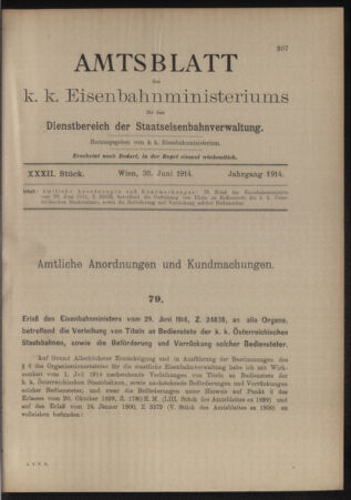 Verordnungs- und Anzeige-Blatt der k.k. General-Direction der österr. Staatsbahnen