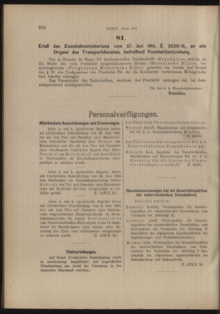 Verordnungs- und Anzeige-Blatt der k.k. General-Direction der österr. Staatsbahnen 19140704 Seite: 2