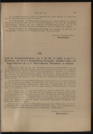 Verordnungs- und Anzeige-Blatt der k.k. General-Direction der österr. Staatsbahnen 19140718 Seite: 7