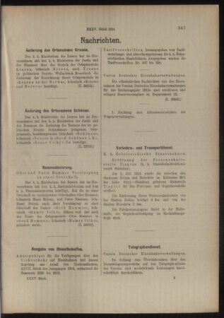 Verordnungs- und Anzeige-Blatt der k.k. General-Direction der österr. Staatsbahnen 19140718 Seite: 9