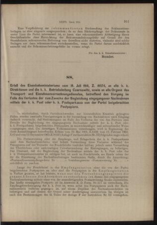 Verordnungs- und Anzeige-Blatt der k.k. General-Direction der österr. Staatsbahnen 19140725 Seite: 3