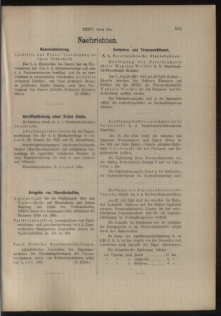 Verordnungs- und Anzeige-Blatt der k.k. General-Direction der österr. Staatsbahnen 19140725 Seite: 7