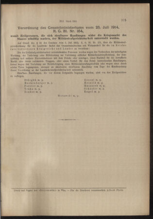 Verordnungs- und Anzeige-Blatt der k.k. General-Direction der österr. Staatsbahnen 19140729 Seite: 11