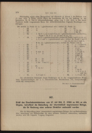 Verordnungs- und Anzeige-Blatt der k.k. General-Direction der österr. Staatsbahnen 19140801 Seite: 2